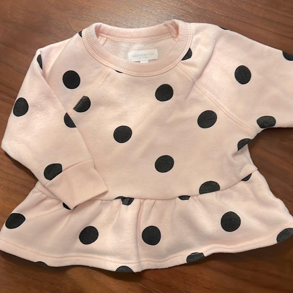 Polka Dot sweater with ruffle